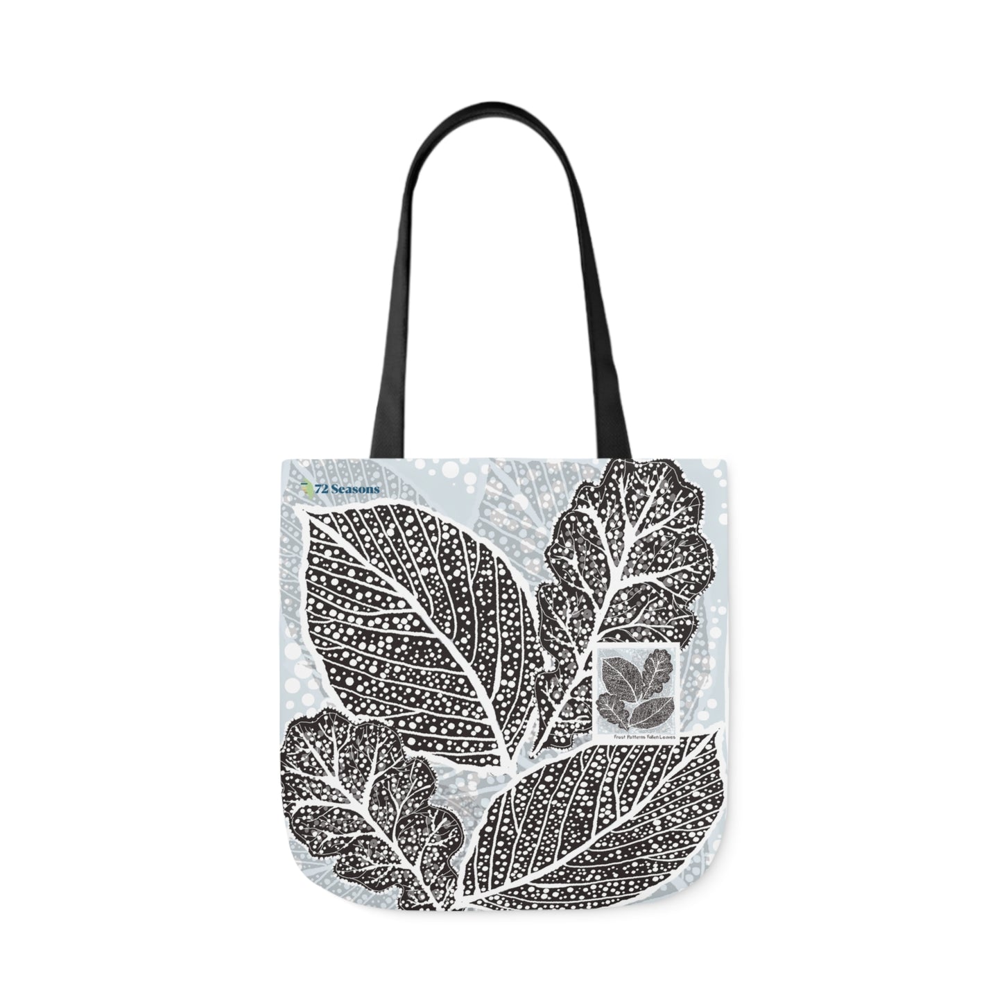 Frost Patterns Fallen Leaves Canvas Tote Bag