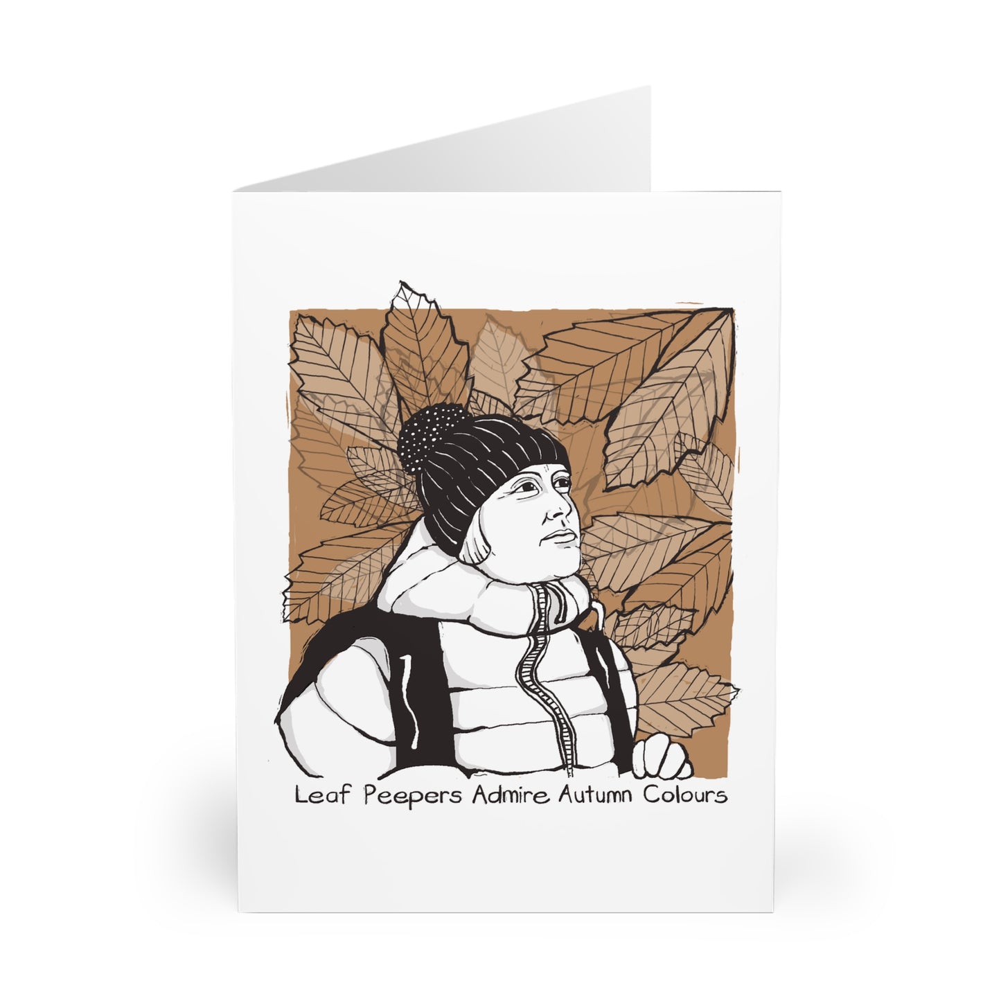 Leaf Peepers Admire Autumn Colours greeting card (5 pack)