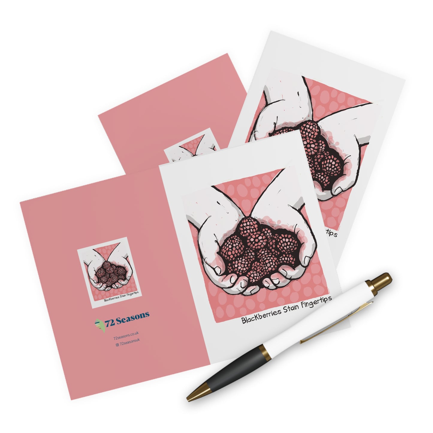 Blackberries Stain Fingertips greeting card (5 pack)
