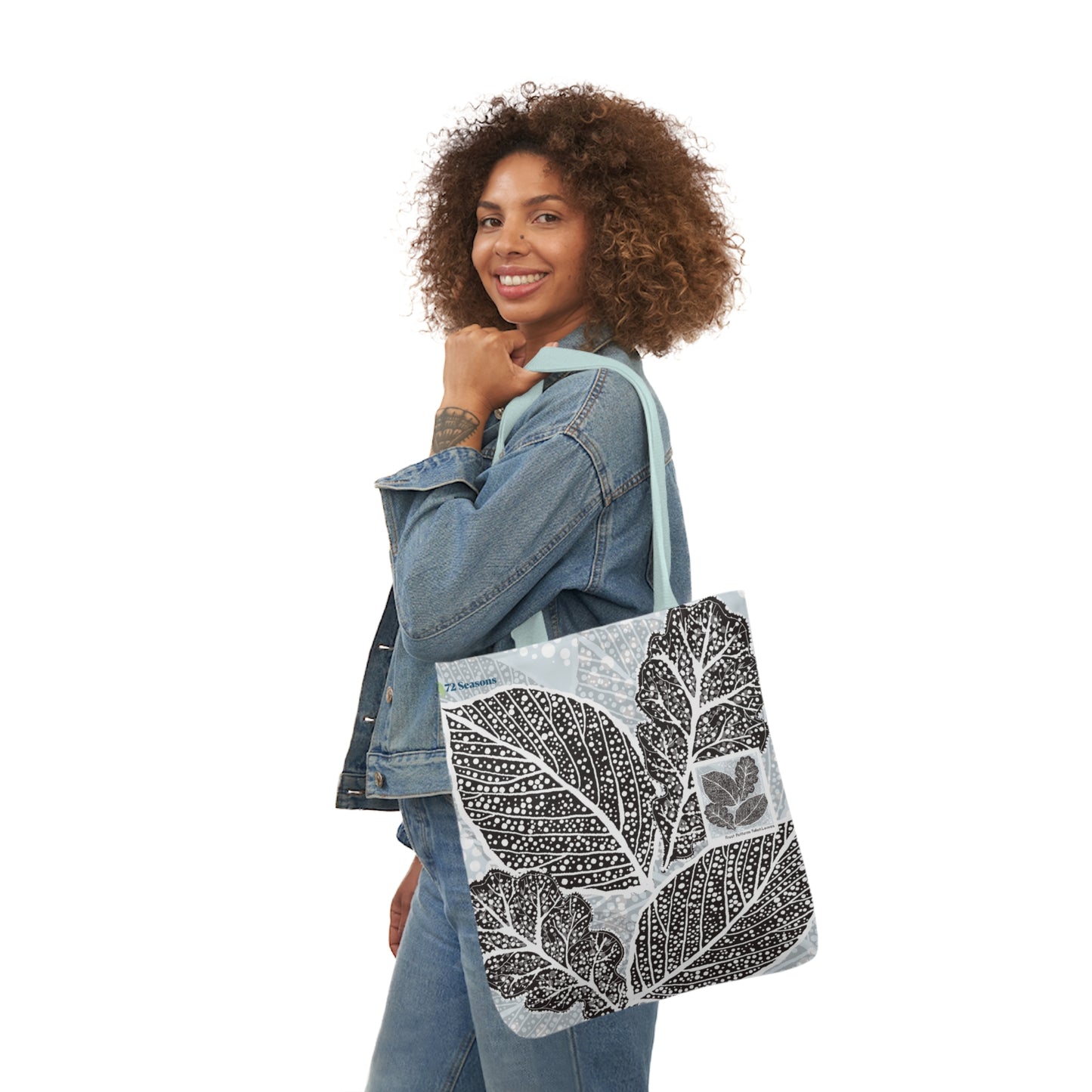 Frost Patterns Fallen Leaves Canvas Tote Bag