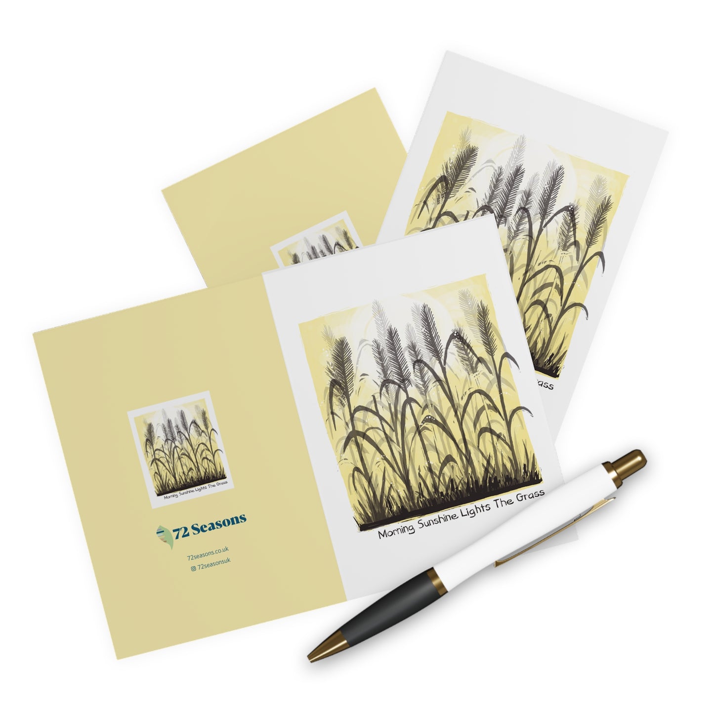 Morning Sunshine Lights The Grass greeting card (5 pack)