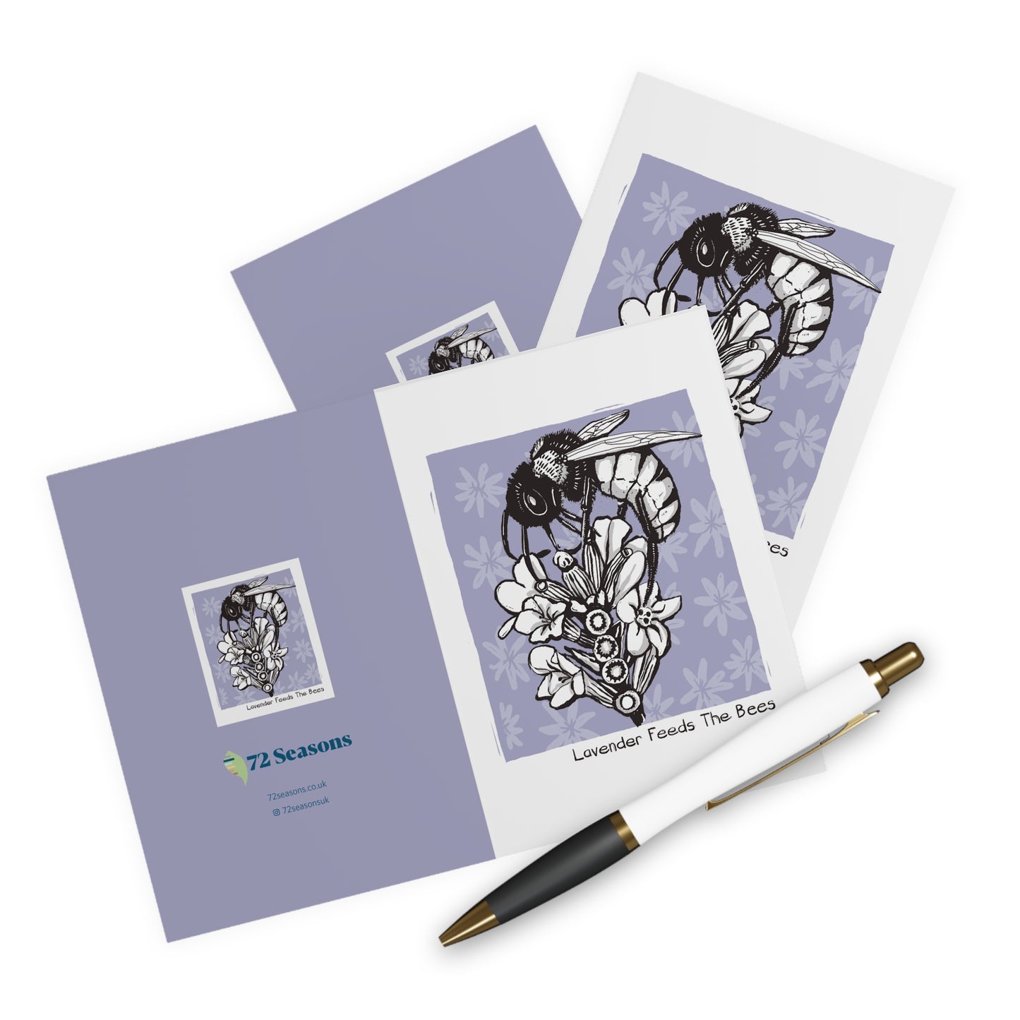 Lavender Feeds The Bees greeting card (5 pack)