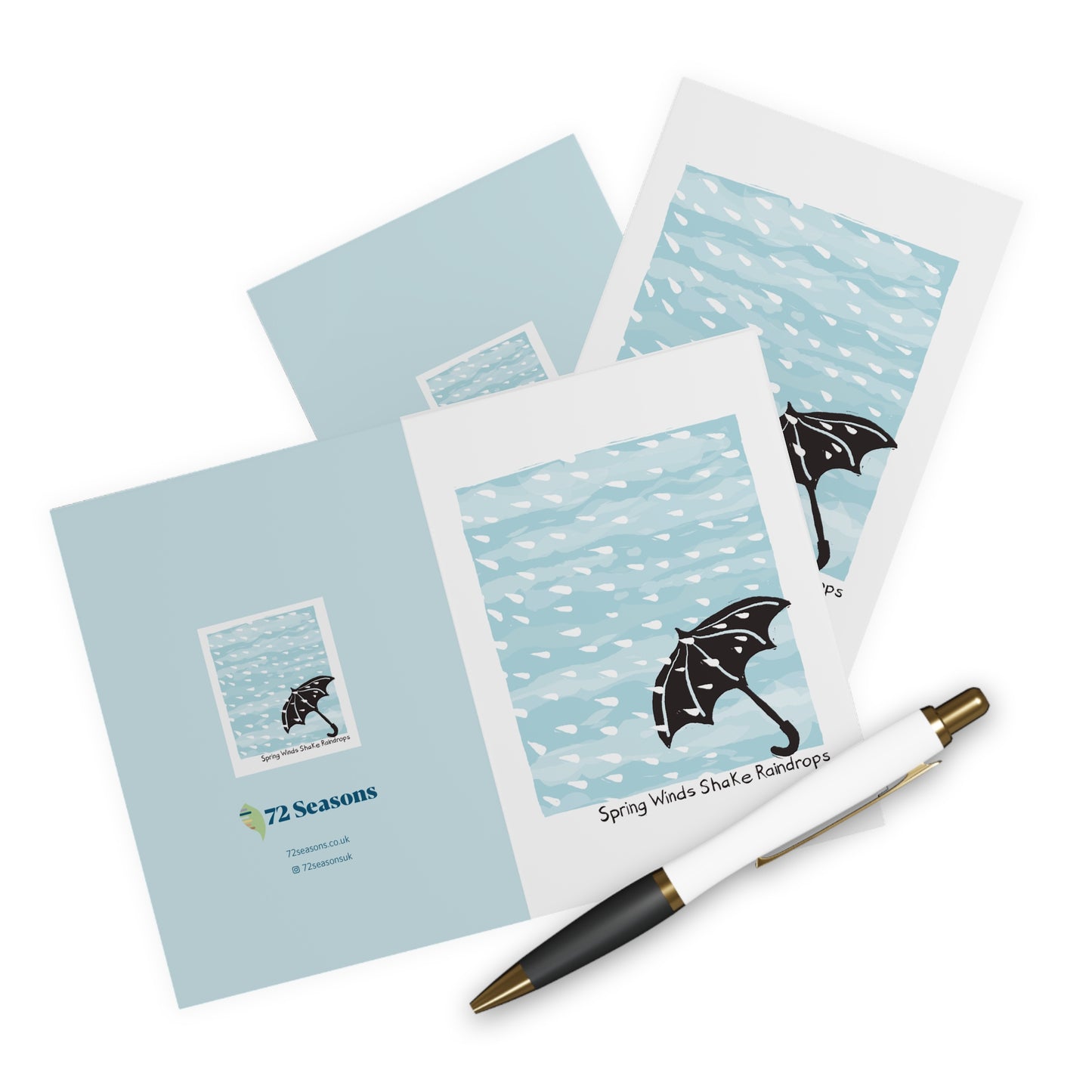 Spring Winds Shake Raindrops greeting card (5 pack)
