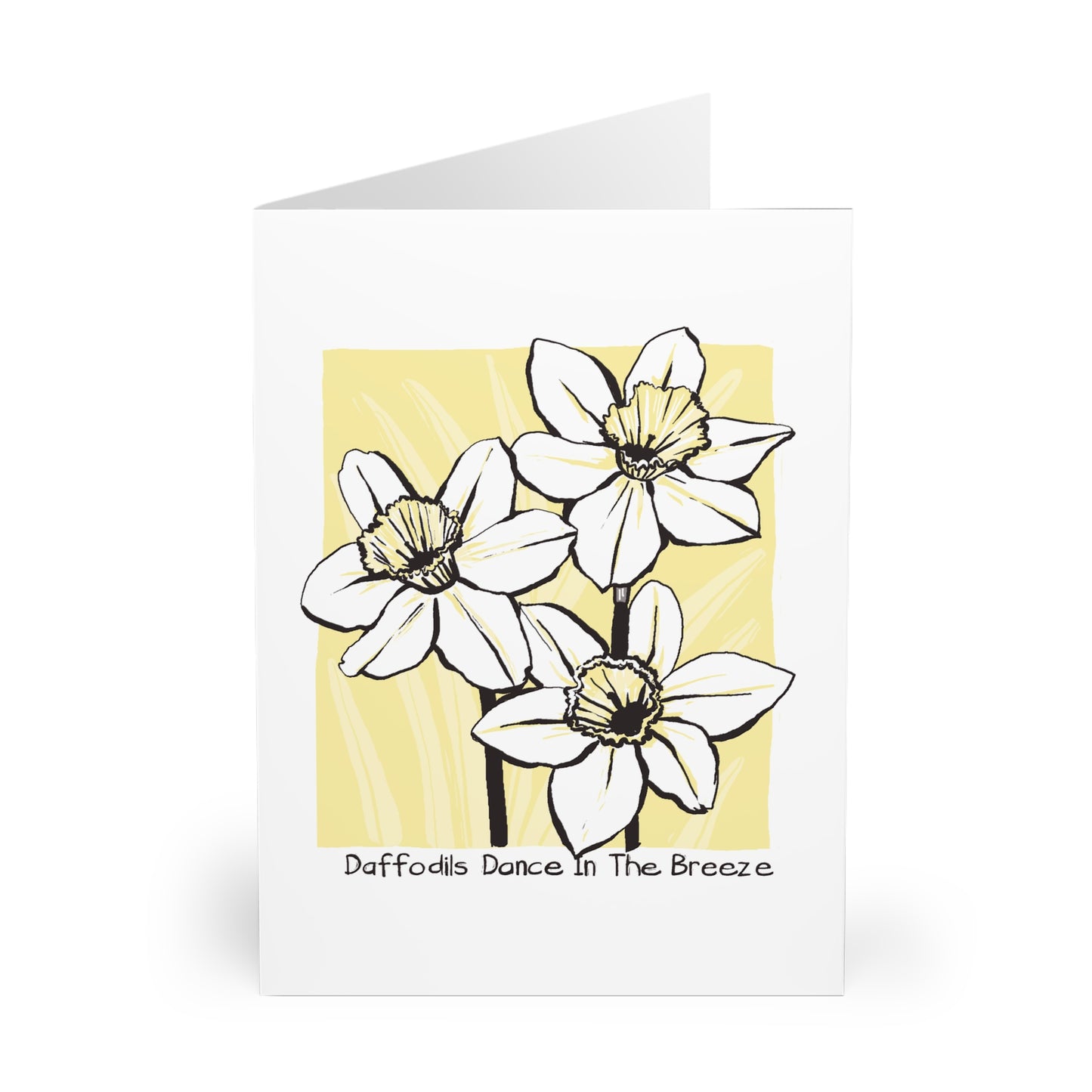 Daffodils Dance In The Breeze greeting card (5 pack)