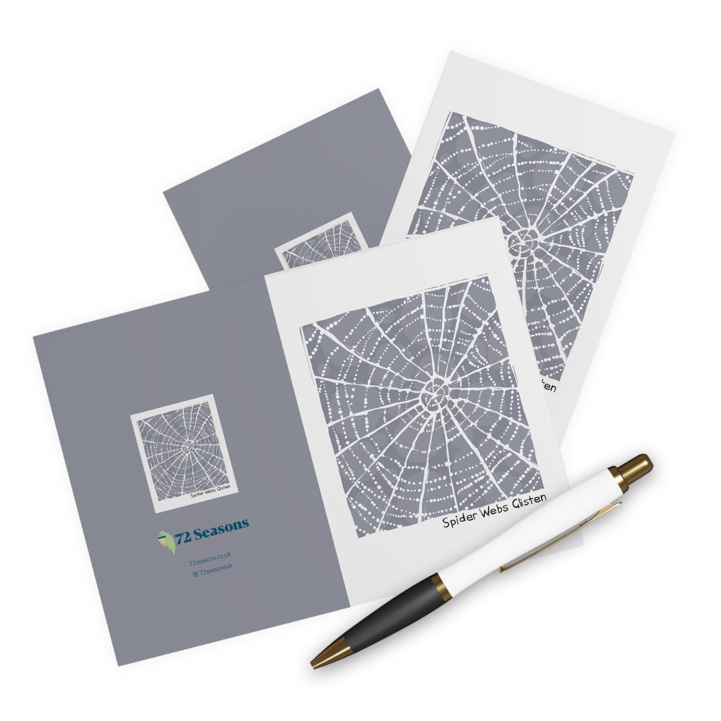 Spider Webs Glisten greeting card (5 pack)