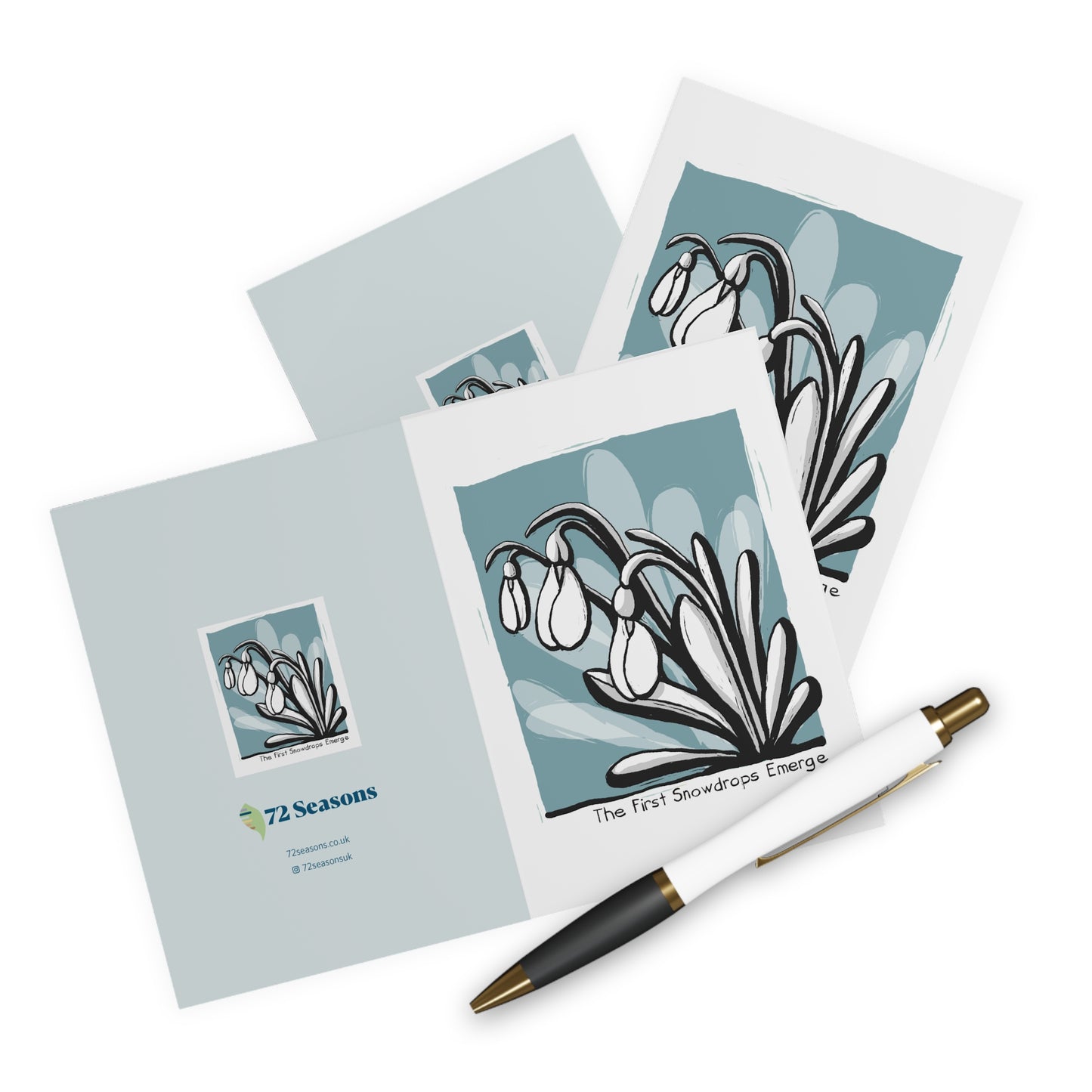The First Snowdrops Emerge greeting card (5 pack)