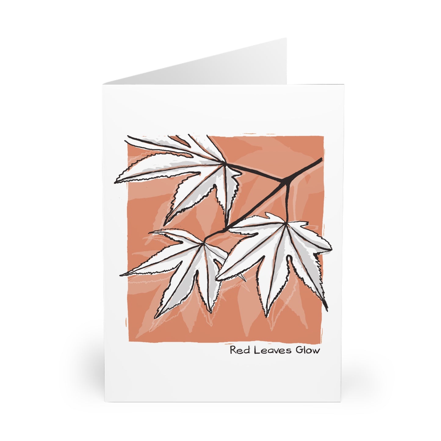 Red Leaves Glow greeting card (5 pack)