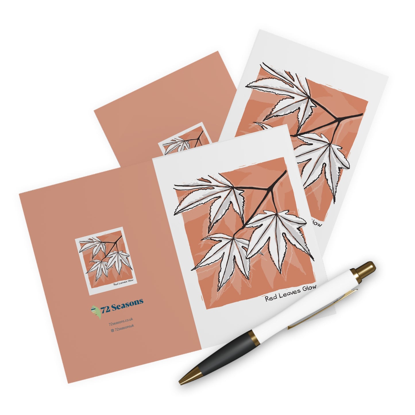 Red Leaves Glow greeting card (5 pack)