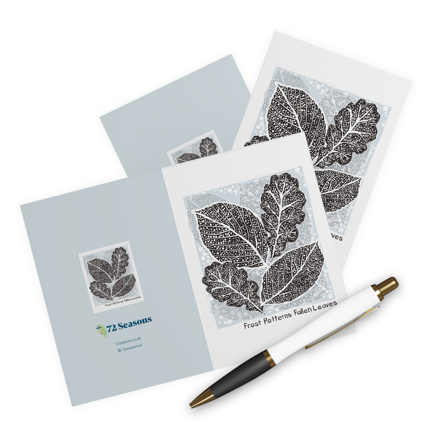 Frost Patterns Fallen Leaves greeting card (5 pack)