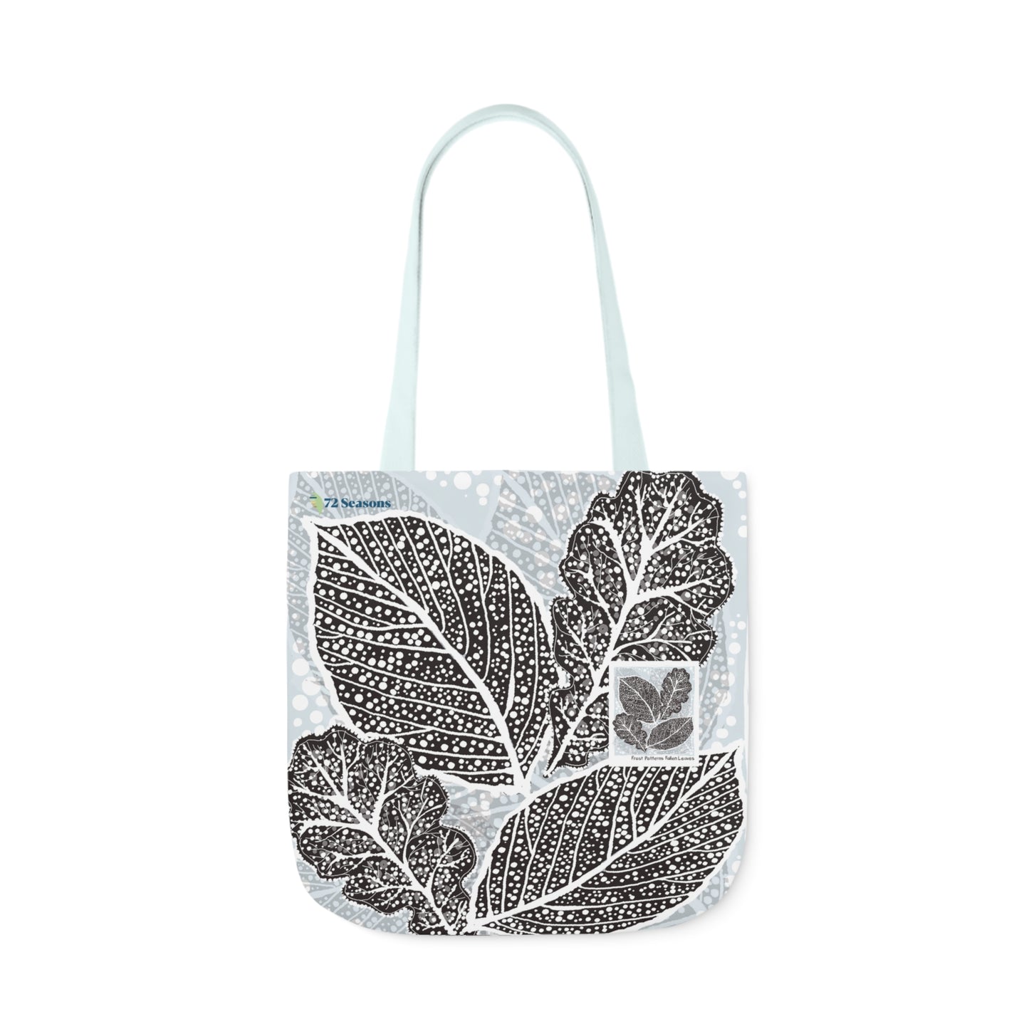Frost Patterns Fallen Leaves Canvas Tote Bag