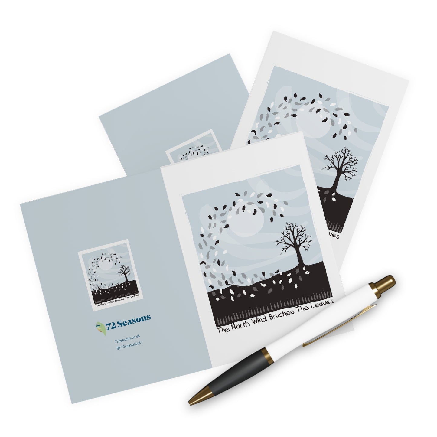 The North Wind Brushes The Leaves greeting card (5 pack)