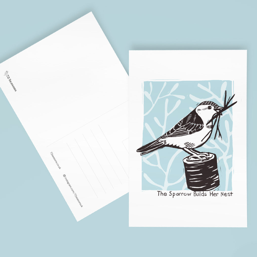 The Sparrow Builds Her Nest postcard