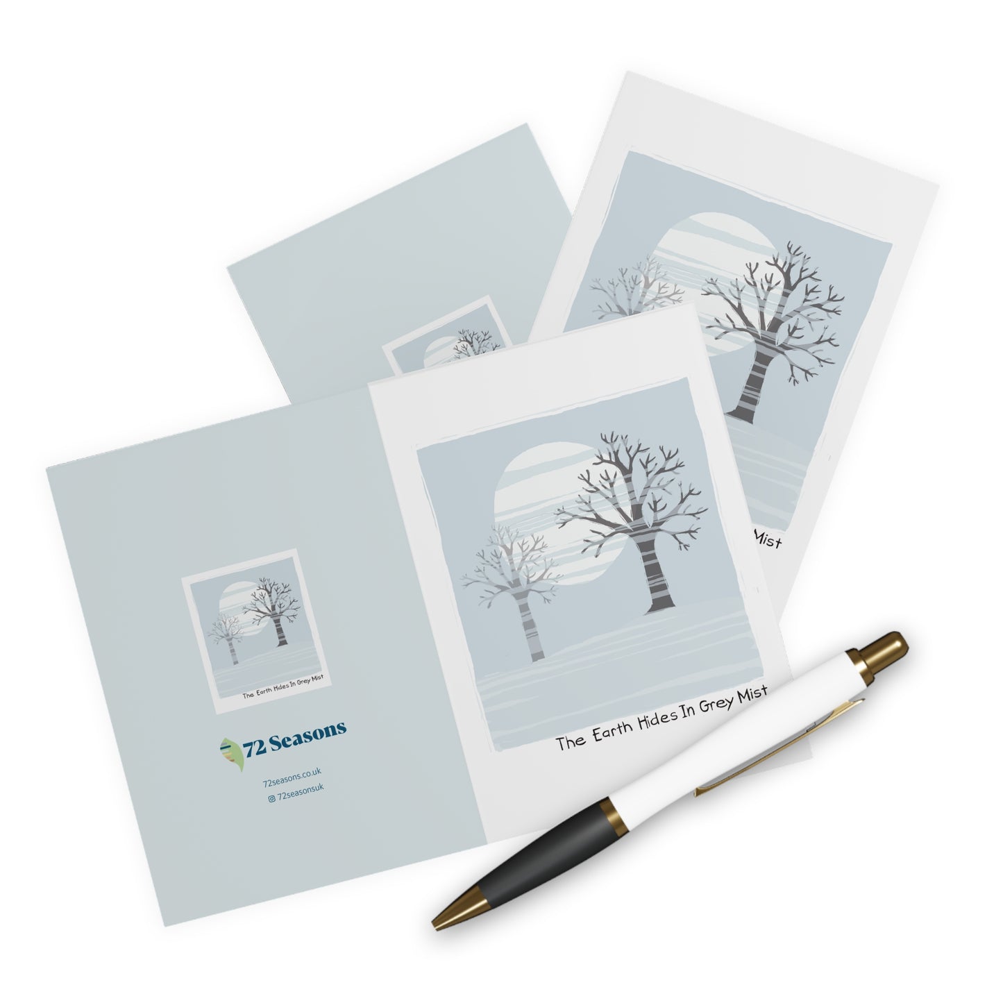 The Earth Hides In Grey Mist greeting card (5 pack)
