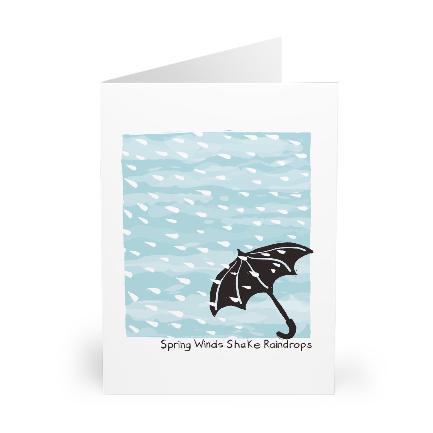 Spring Winds Shake Raindrops greeting card (5 pack)