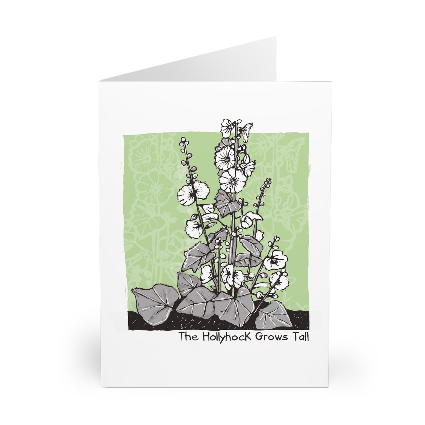 The Hollyhock Grows Tall greeting card (5 pack)