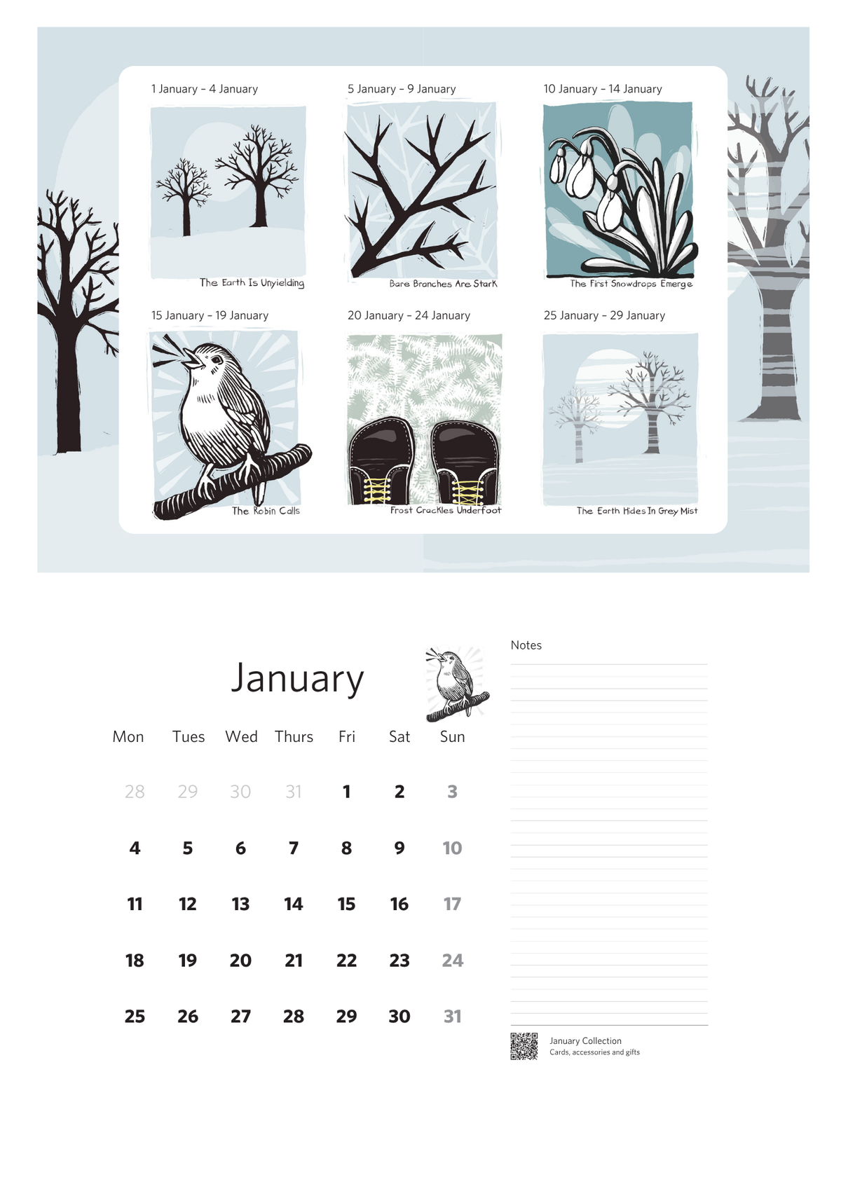 72 Seasons 2027 Wall Calendar – A4 Landscape.