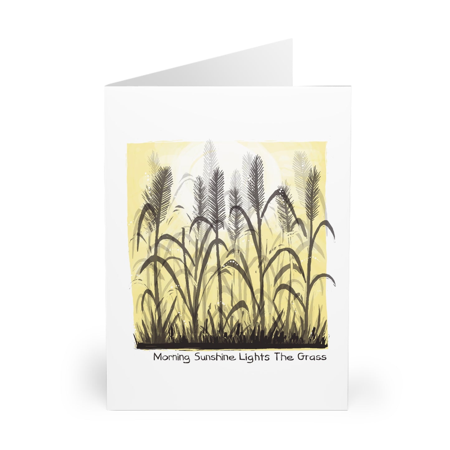 Morning Sunshine Lights The Grass greeting card (5 pack)