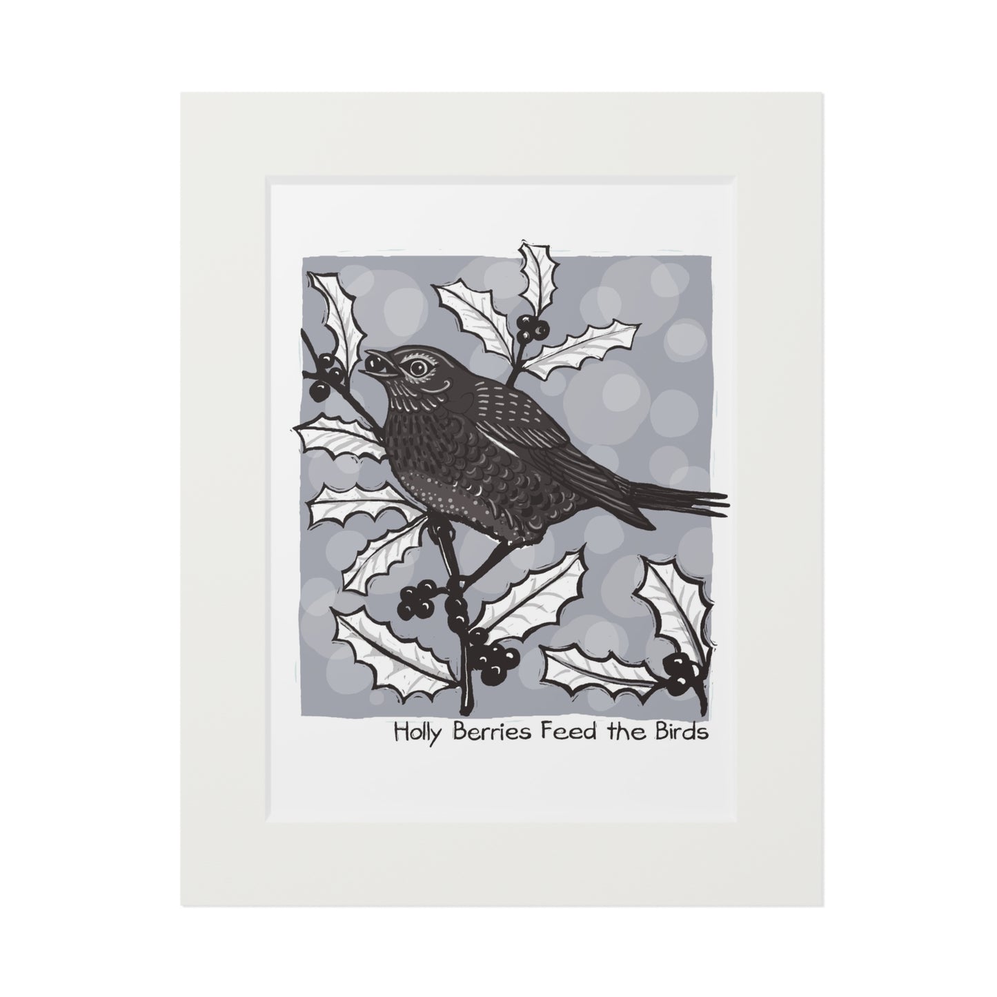Holly Berries Feed The Birds Fine Art Print