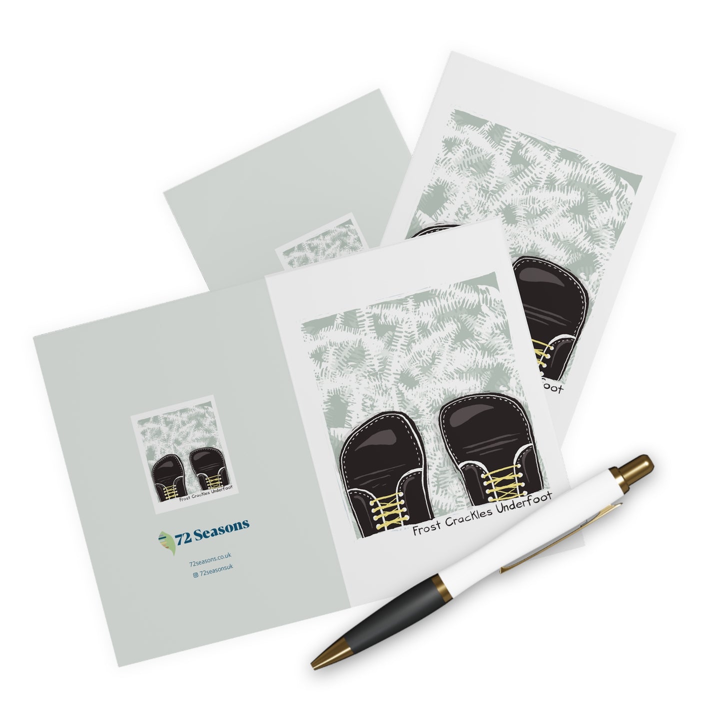Frost Crackles Underfoot greeting card (5 pack)