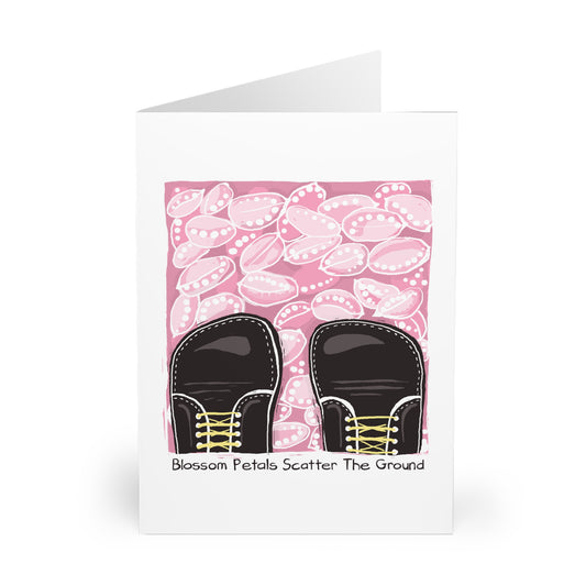 Blossom Petals Scatter The Ground greeting card (5 pack)