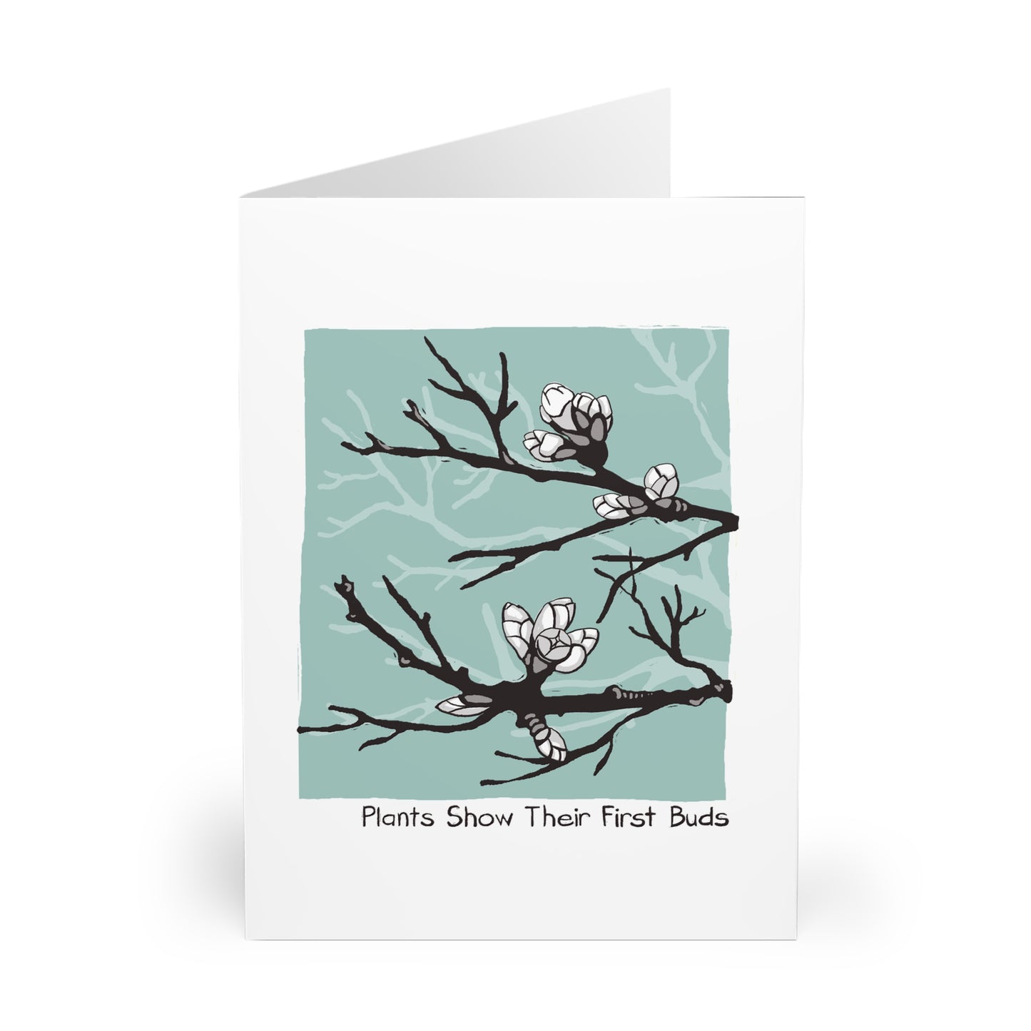 Plants Show Their First Buds greeting card (5 pack)