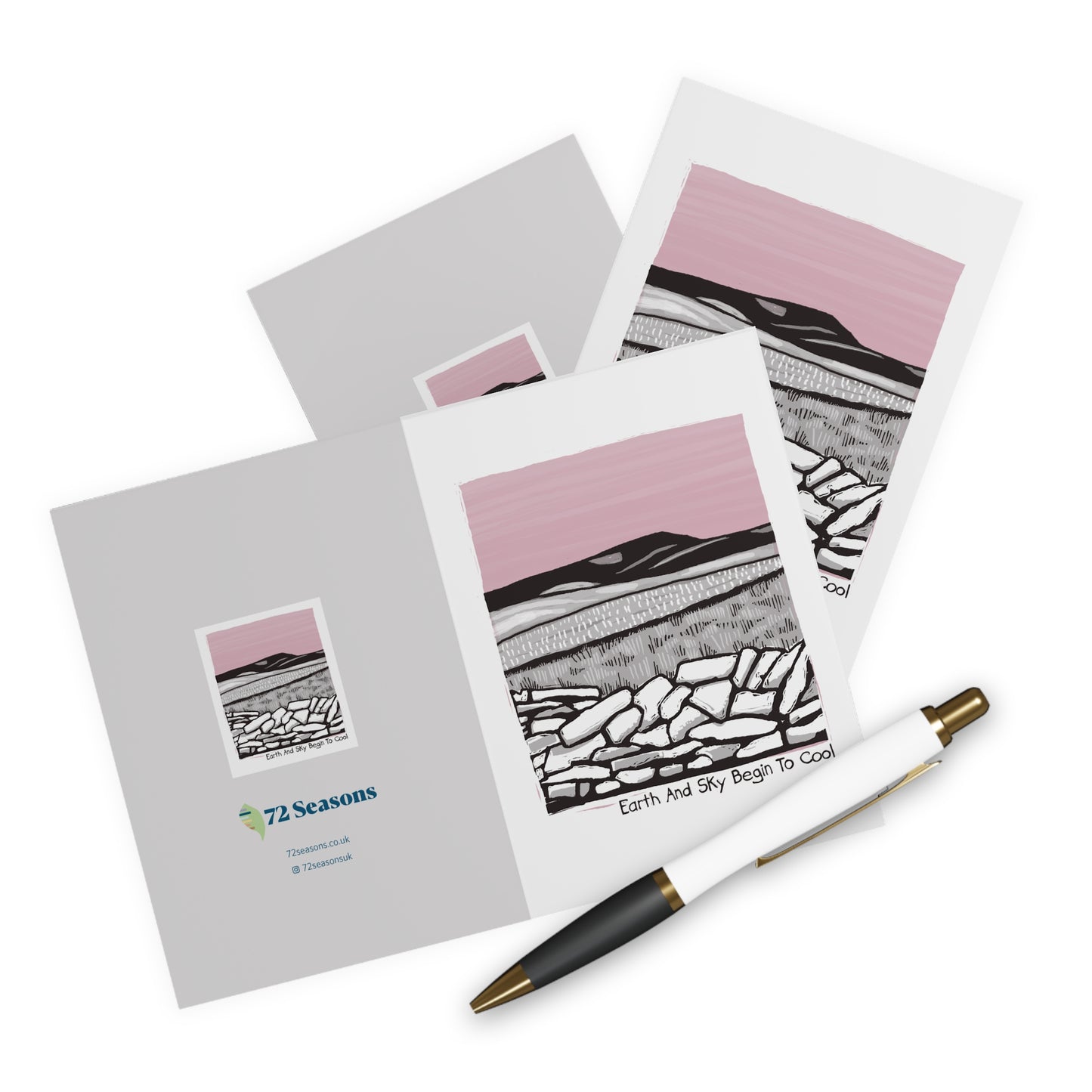 Earth And Sky Begin To Cool greeting card (5 pack)