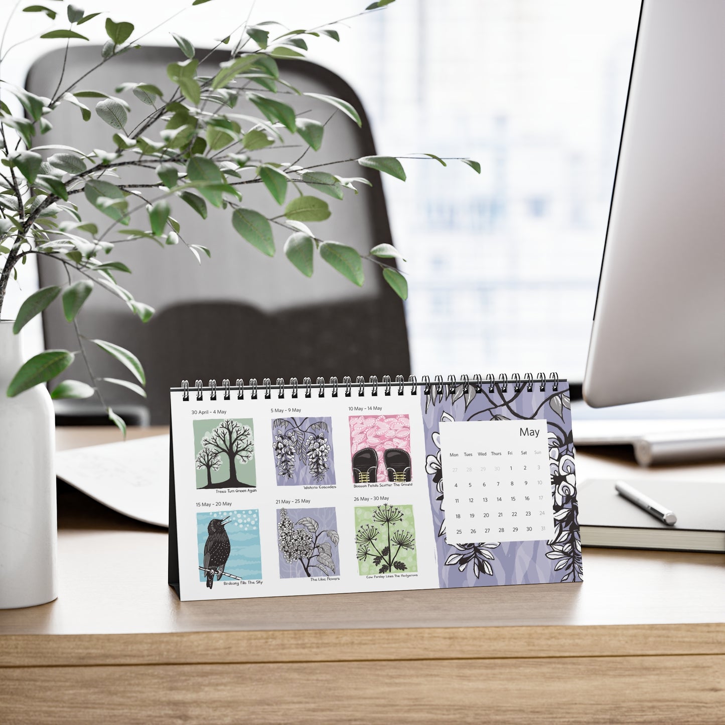 72 Seasons 2026 desk calendar on a desk