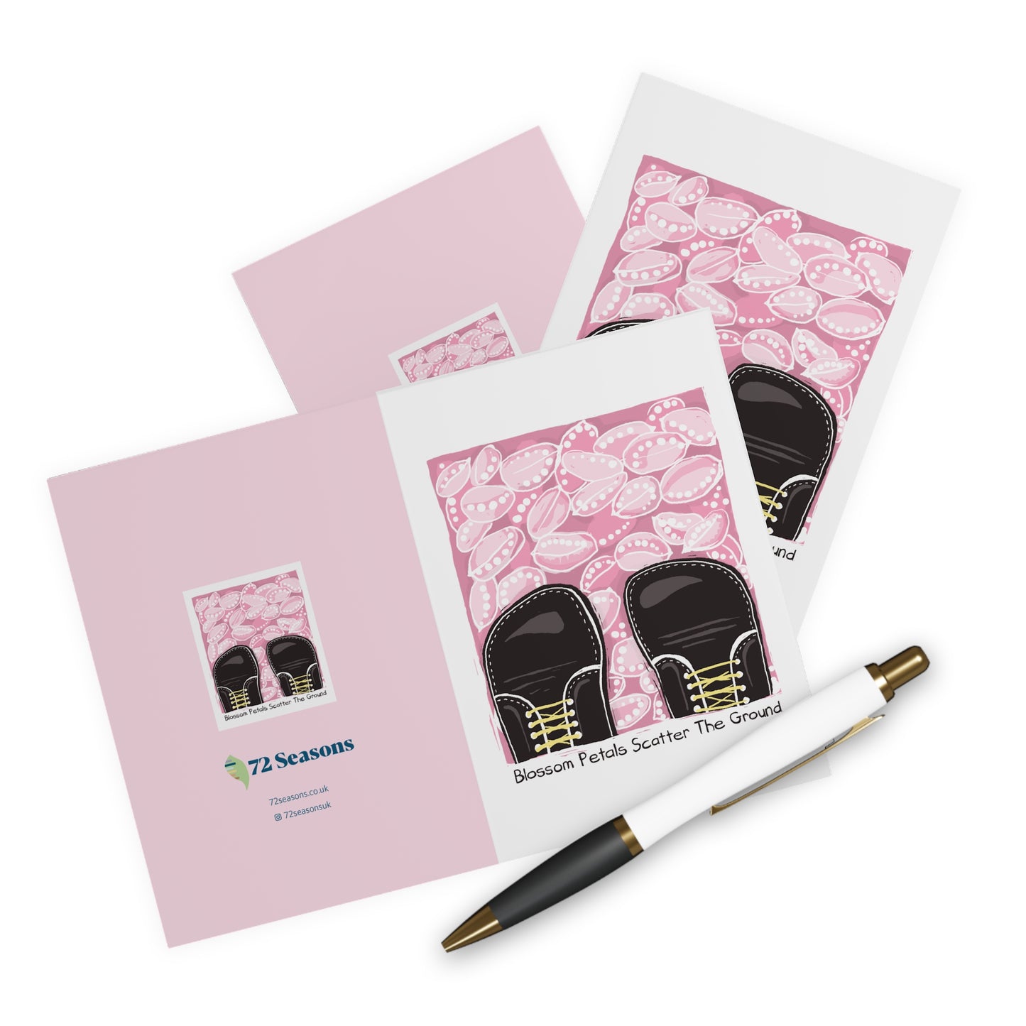 Blossom Petals Scatter The Ground greeting card (5 pack)