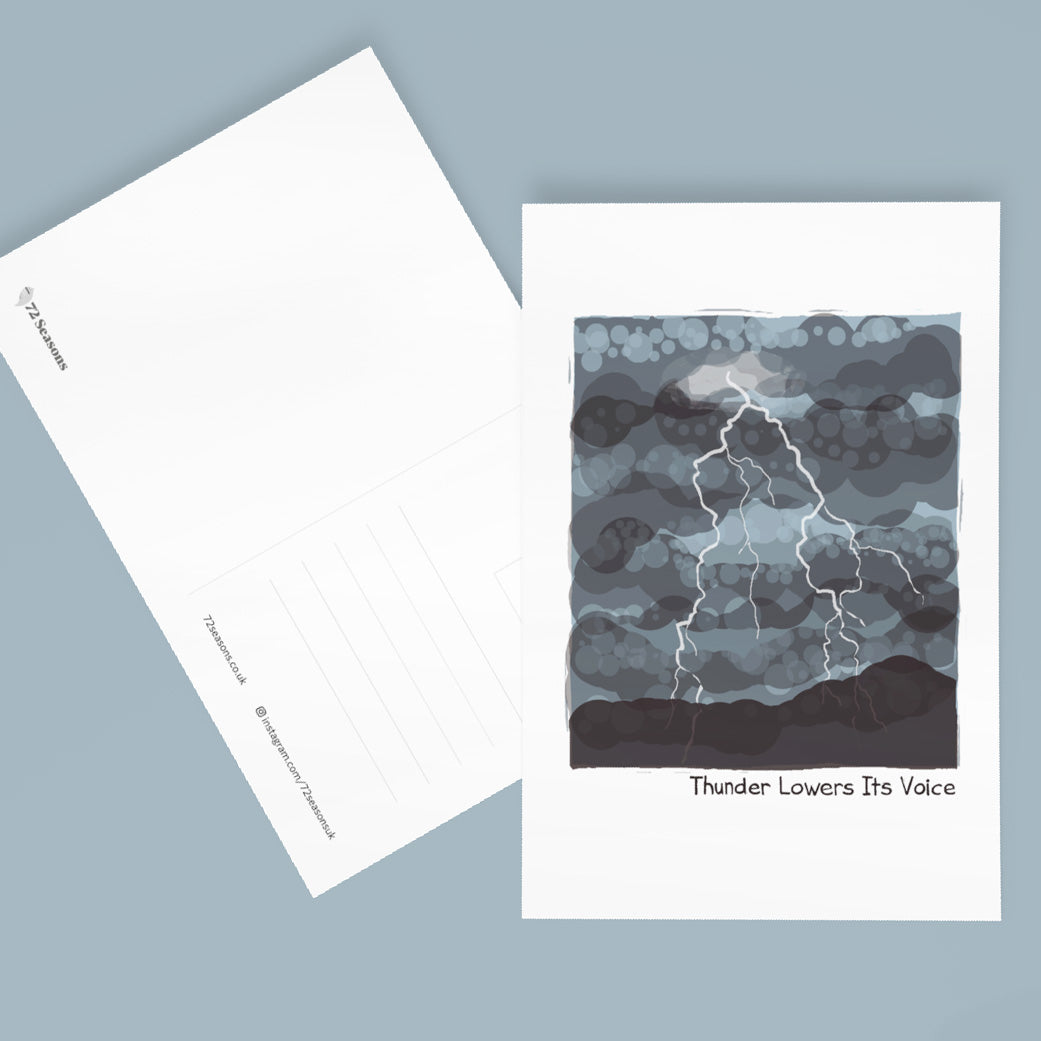 Thunder Lowers Its Voice postcard