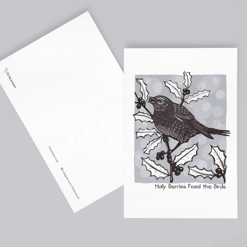 Holly Berries Feed The Birds postcard