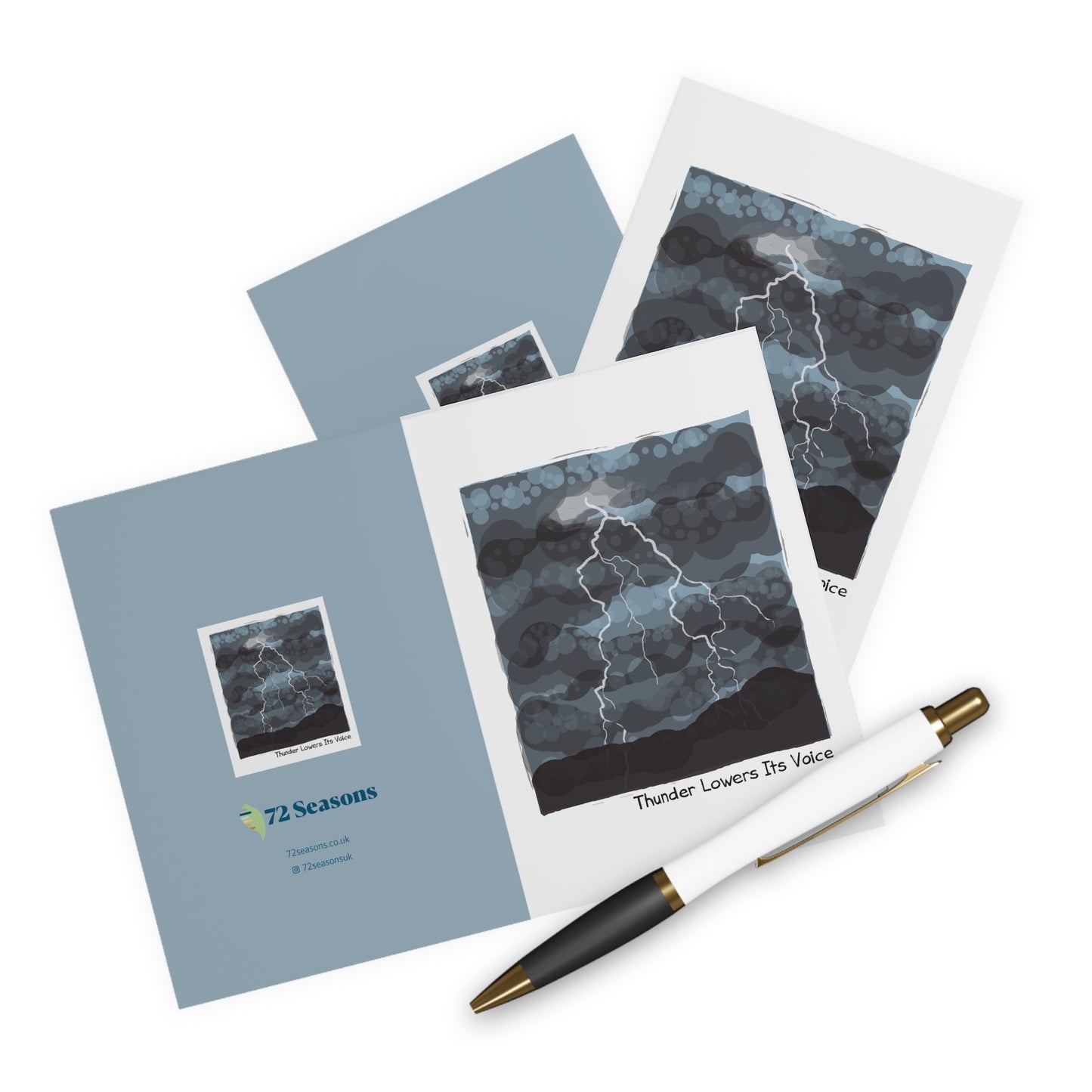 Thunder Lowers Its Voice greeting card (5 pack)