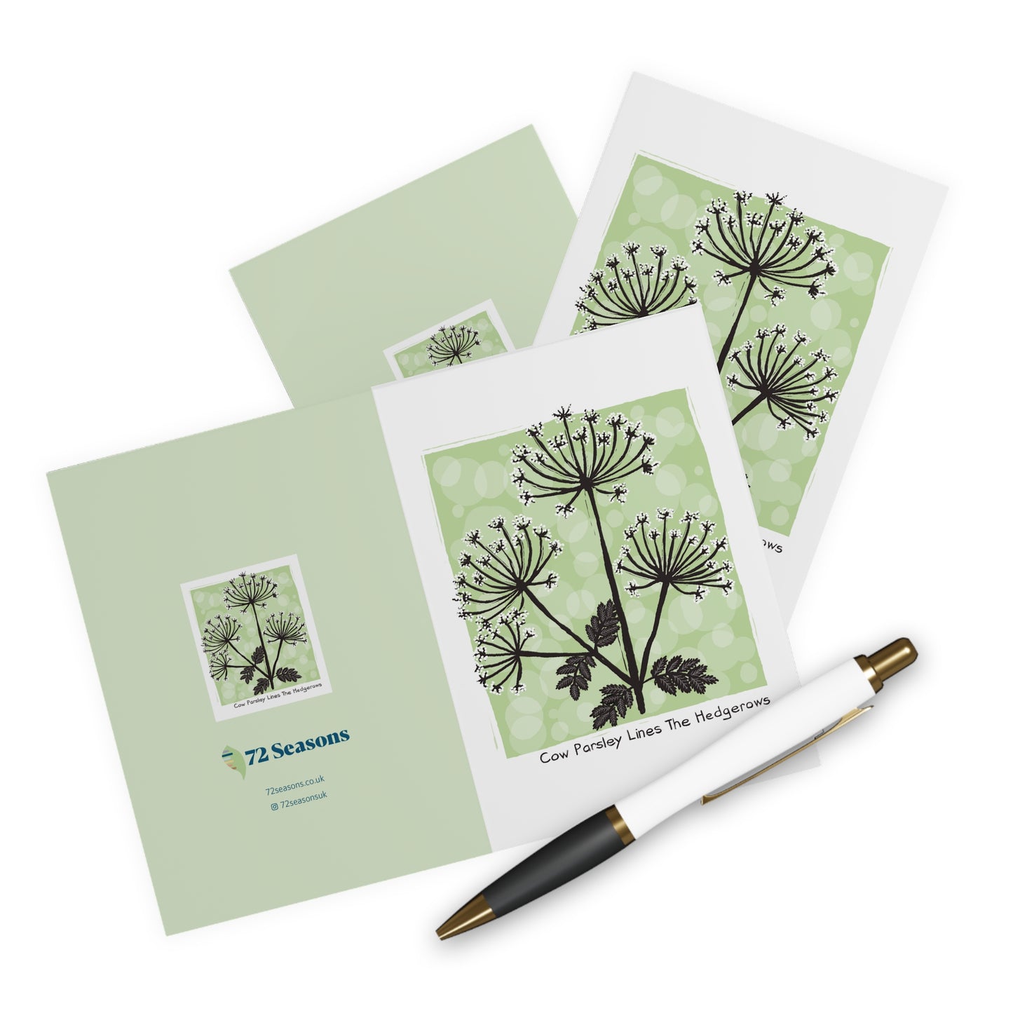 Cow Parsley Lines The Hedgerows greeting card (5 pack)