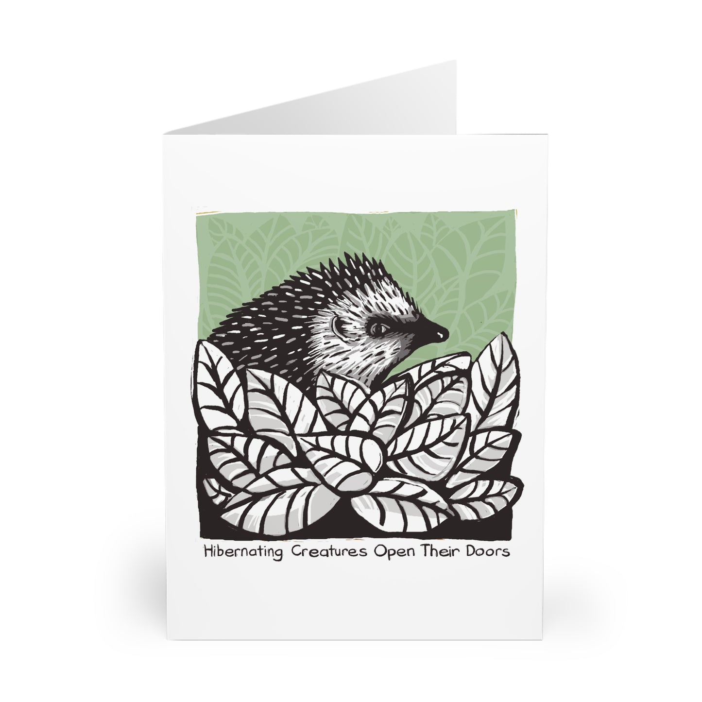 Hibernating Creatures Open Their Doors greeting card (5 pack)