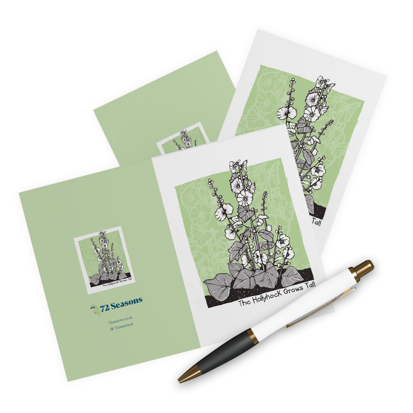 The Hollyhock Grows Tall greeting card (5 pack)
