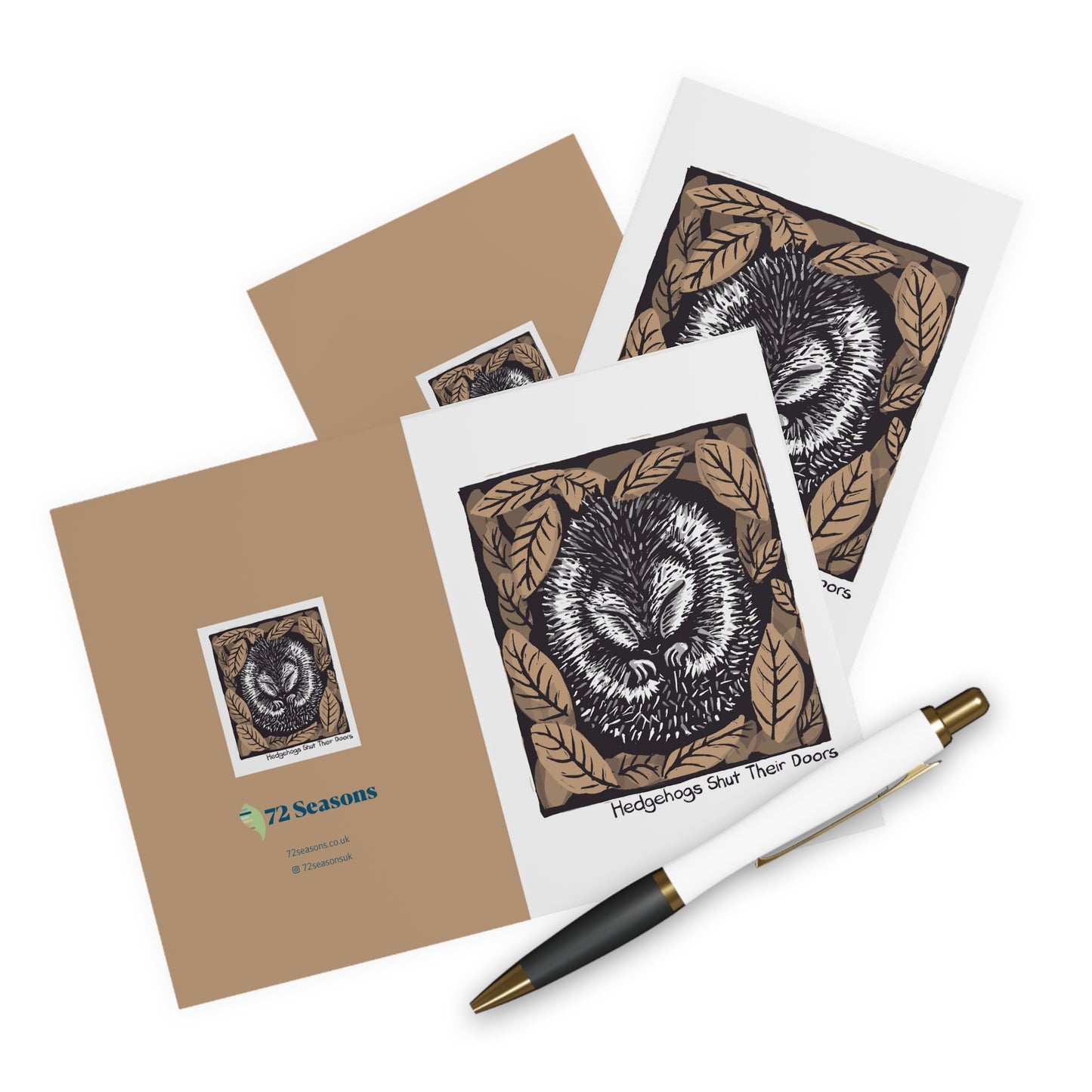 Hedgehogs Shut Their Doors greeting card (5 pack)