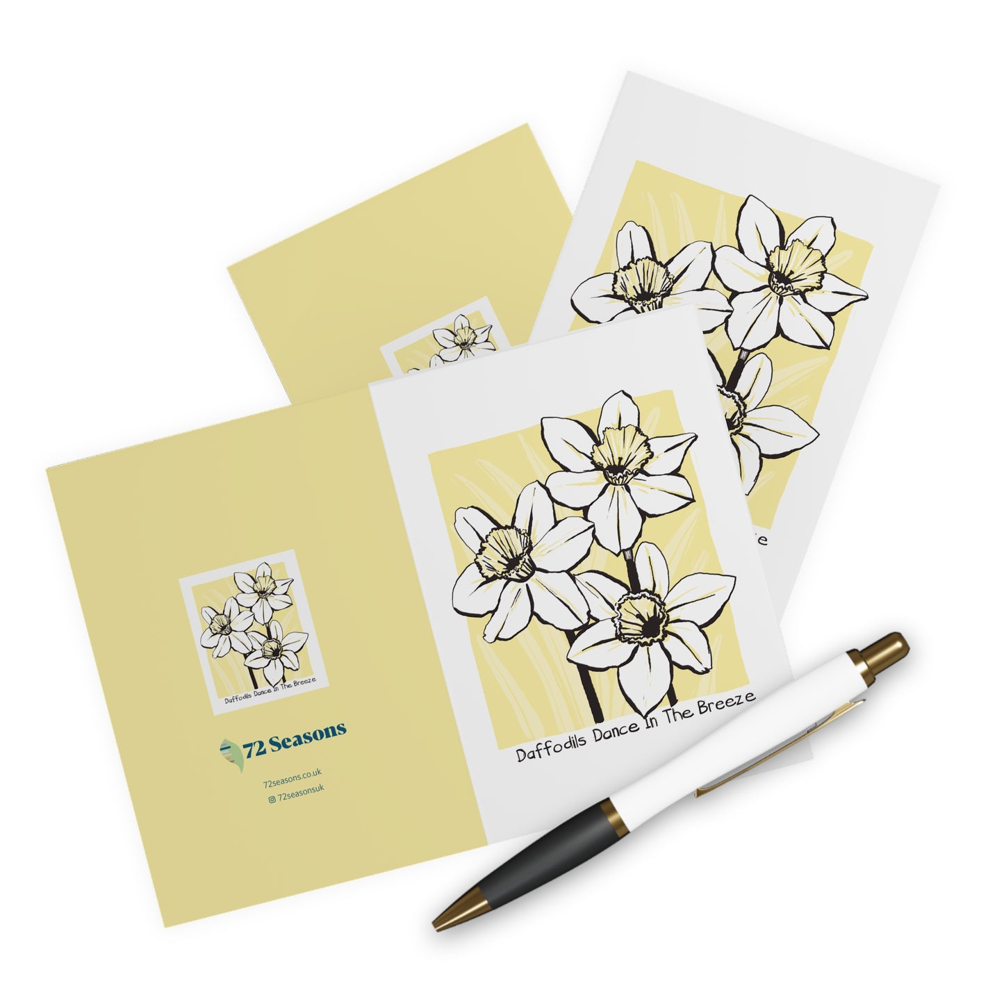 Daffodils Dance In The Breeze greeting card (5 pack)