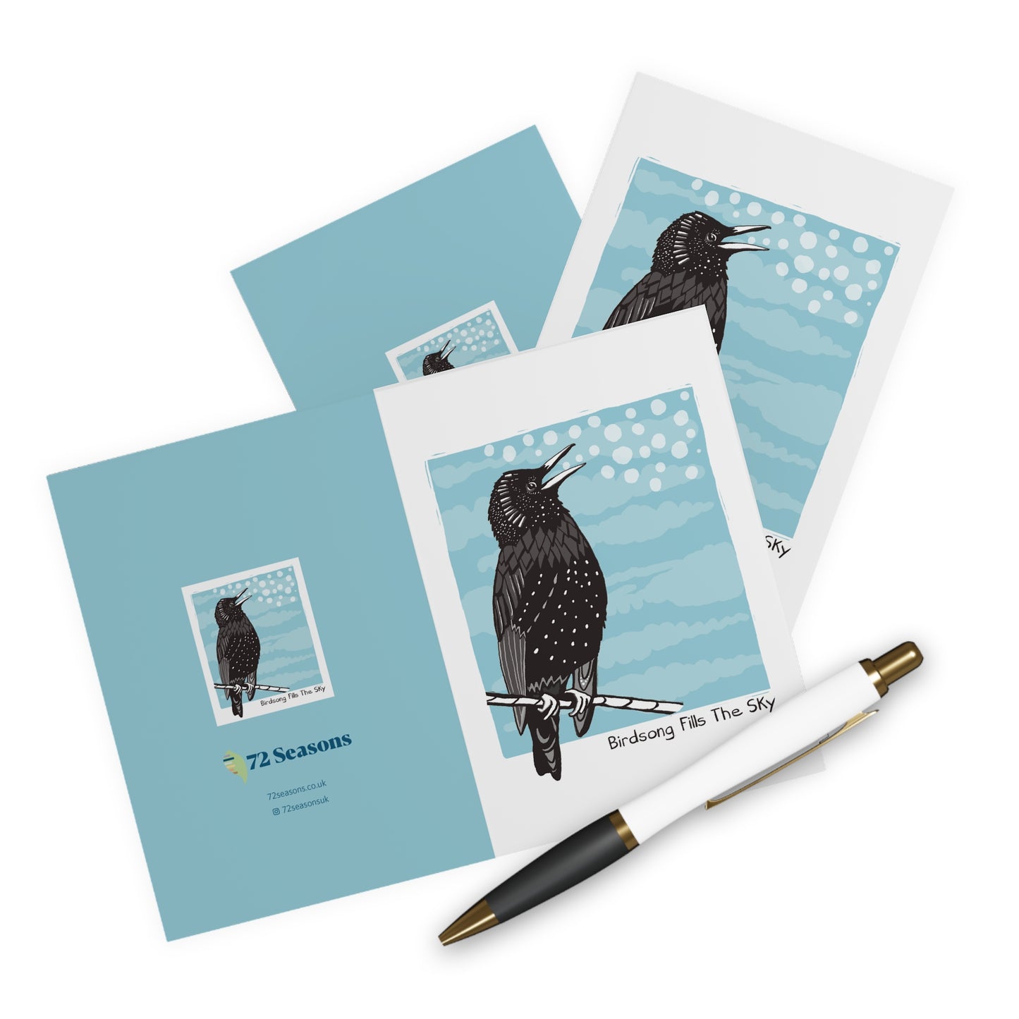 Birdsong Fills The Sky greeting card (5 pack)