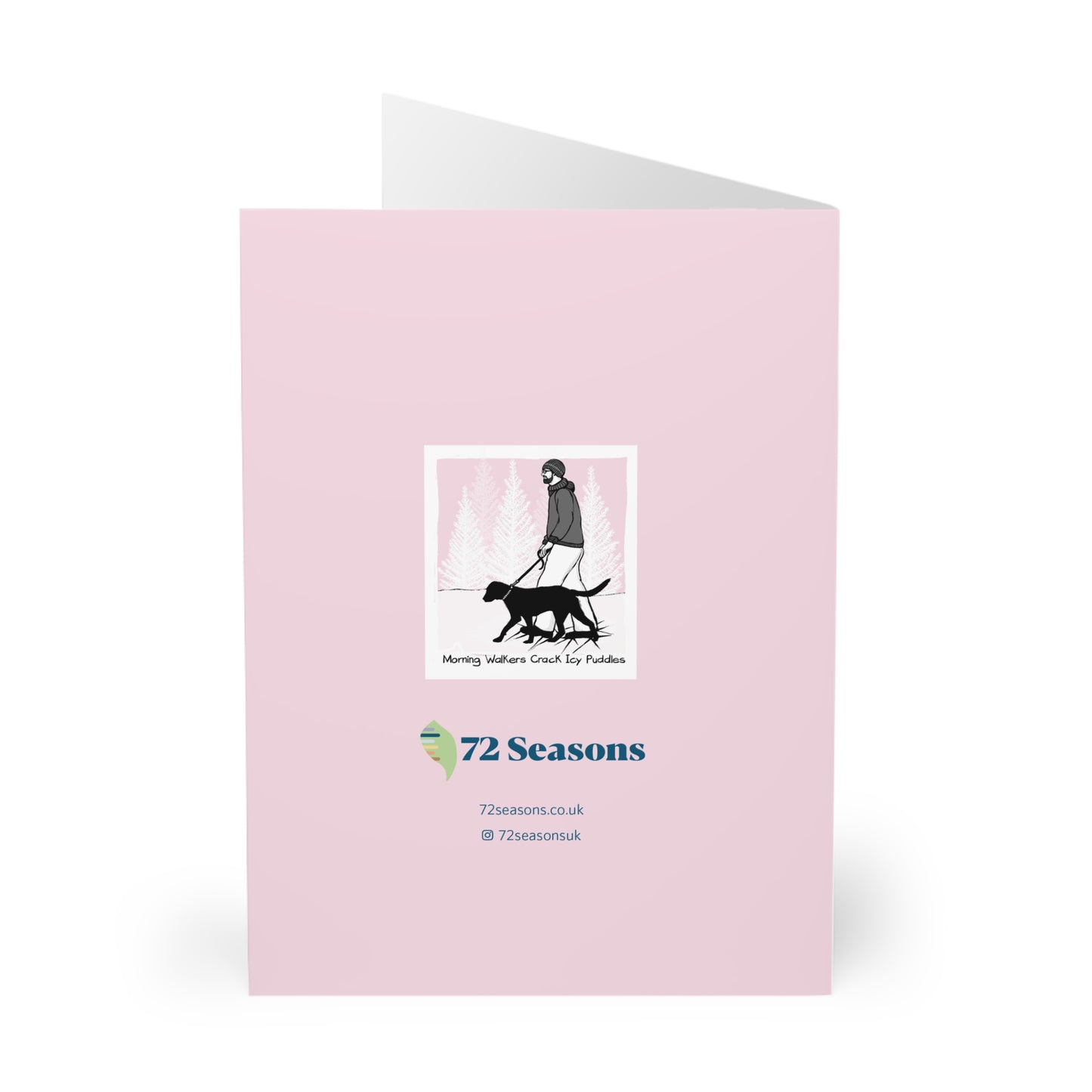 Morning Walkers Crack Icy Puddles greeting card (5 pack)