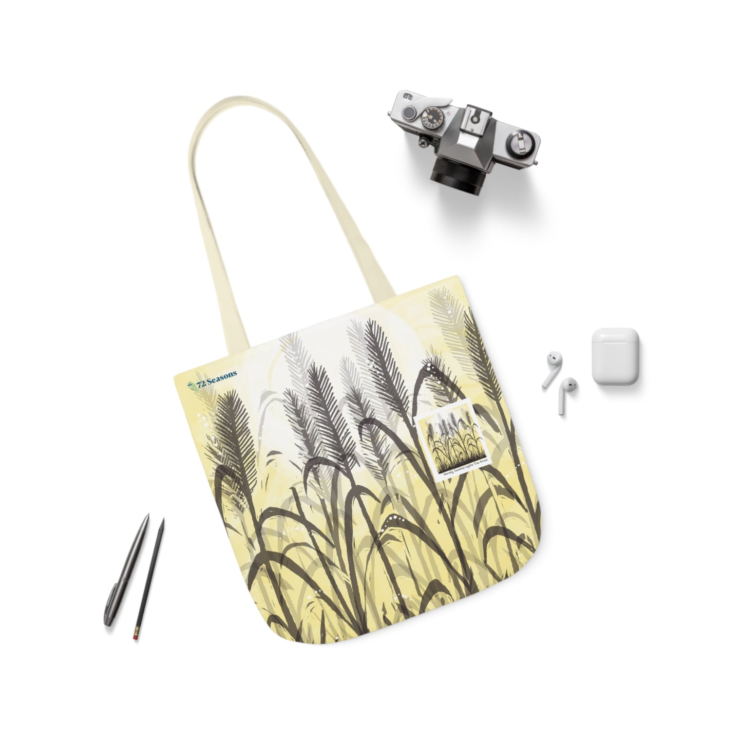 Morning Sunshine Lights the Grass Canvas Tote Bag