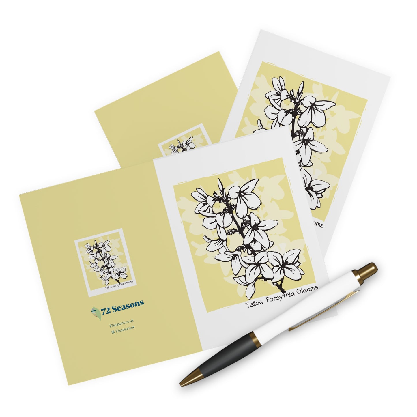 Yellow Forsythia Gleams greeting card (5 pack)