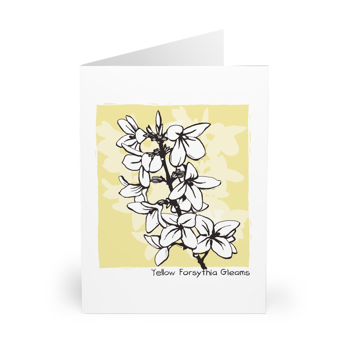 Yellow Forsythia Gleams greeting card (5 pack)