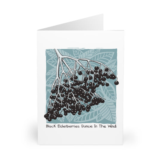 Black Elderberries Dance In The Wind greeting card (5 pack)