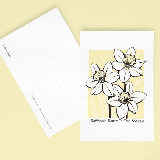 Daffodils Dance In The Breeze postcard