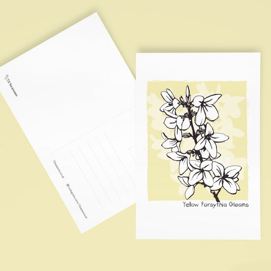 Yellow Forsythia Gleams postcard