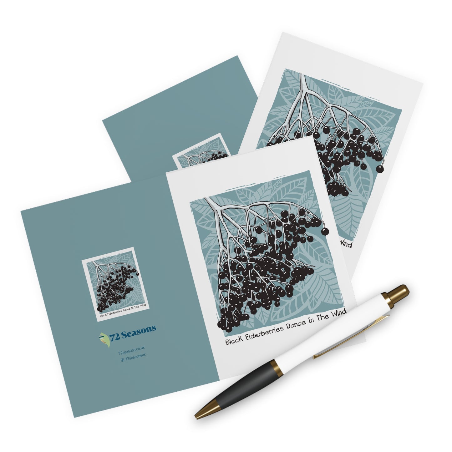 Black Elderberries Dance In The Wind greeting card (5 pack)