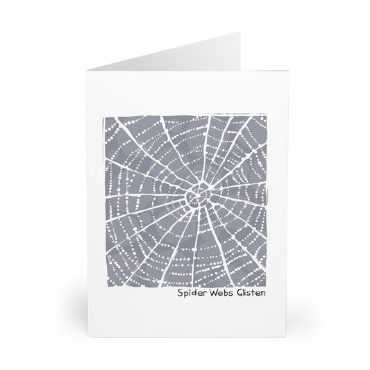 Spider Webs Glisten greeting card (5 pack)