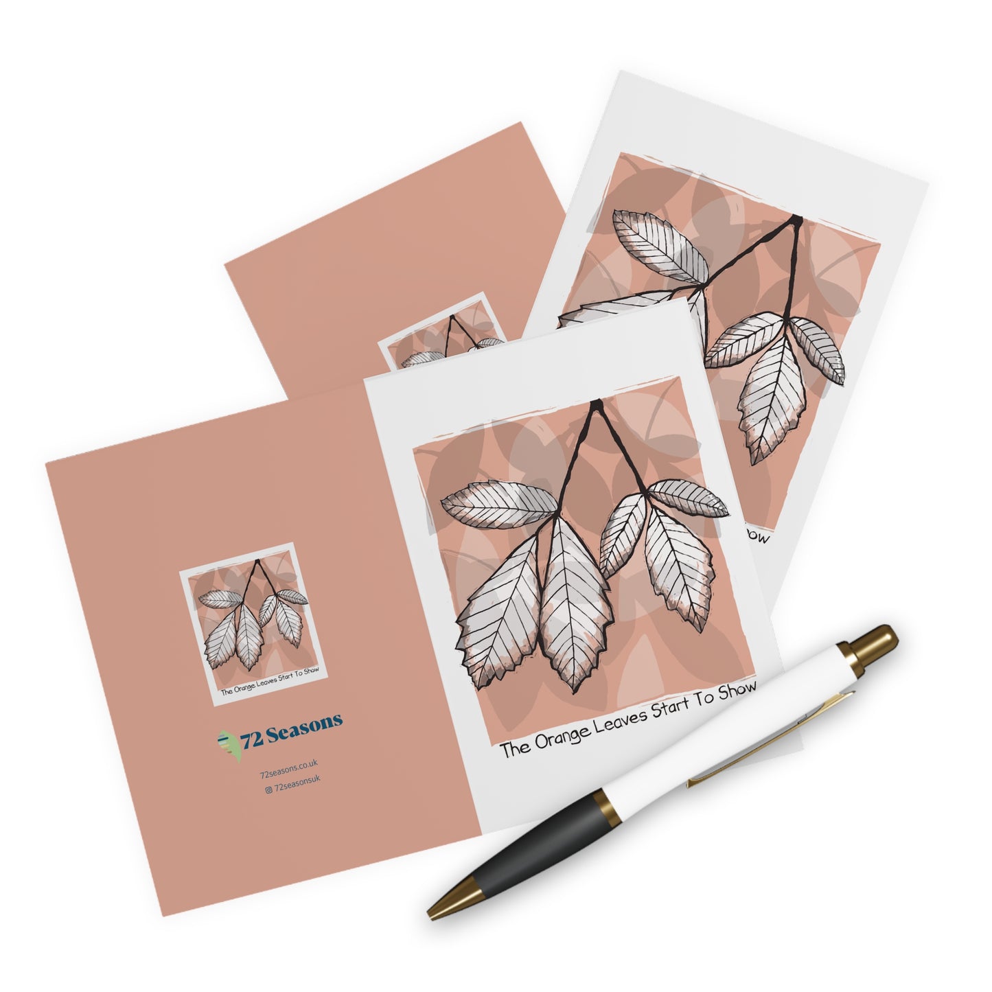 The Orange Leaves Start To Show greeting card (5 pack)