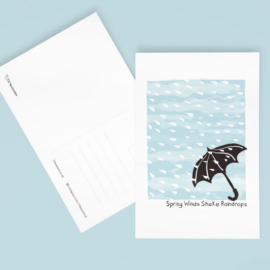 Spring Winds Shake Raindrops postcard